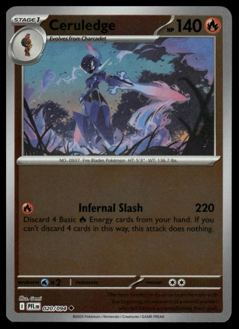 Ceruledge ME02: Phantasmal Flames #020/094 Reverse Holo NM