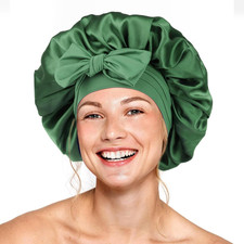 Silk Bonnet for Sleeping Women Double Layer Satin Bonnet Hair Bonnet with Elasti