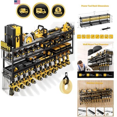 Power Tool Organizer Wall Mount Storage Rack for Garage and Workshop