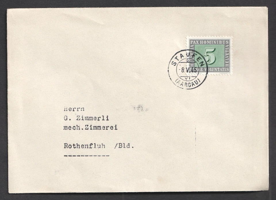 Switzerland 1945 Truce. 8 May Day Before FDC Staufen Aargau 5 First Day Covers - Image 2 of 4