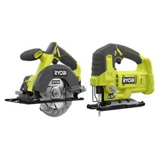 RYOBI ONE 18V Cordless 2-Tool Combo Kit w/ 5-1/2 in. Circular Saw Jig Saw