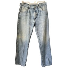 VTG 90's Wrangler Denim Blue Jeans Men's 32 x 26in Western Light Wash Distressed