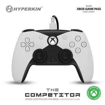 Hyperkin Competitor Official Wired Controller WHT for Xbox One,Series S/X,PC