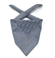 Handkerchiefs Christian Dior Women VTG Monogram Brown Cotton Pocket Square 18.6  