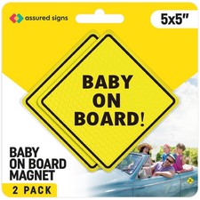 S Baby On Board Magnet Sign For Car 2 Pack 5 By 5 Essential Magnetic Sticker F