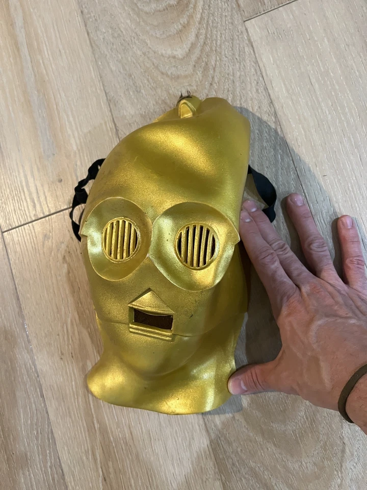 Vintage 1995 Star Wars C3PO Droid Halloween Adult Mask Lucas Film Cosplay VTG - Image 2 of 4