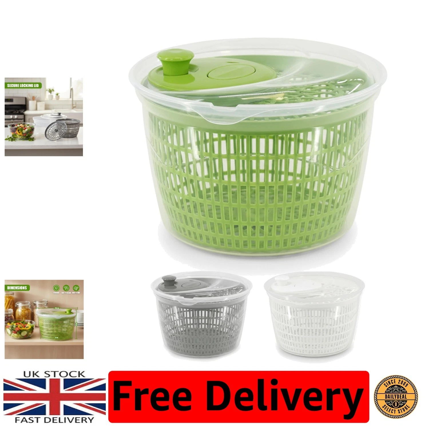 Quick and Easy Salad Spinner - 2-in-1 Colander & Dryer, 24cm in Vibrant Colors
Opens in a new window