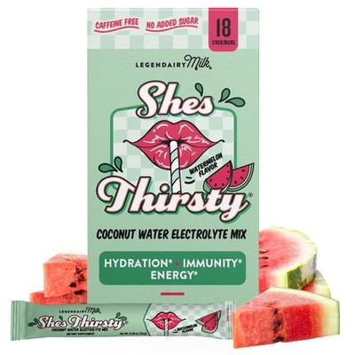Legendairy Milk She's Thirsty Watermelon, No Sugar Added Electrolytes Powder ...