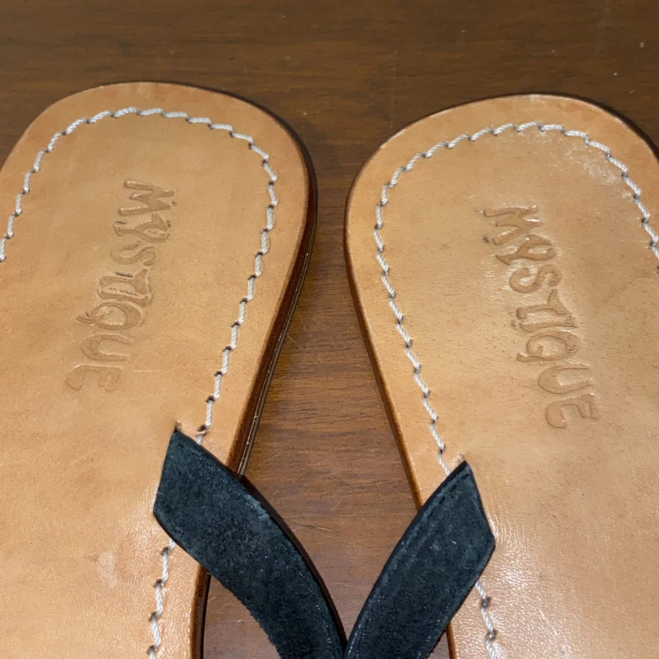 Sandalias de tanga Mystique negras de ónix y lentejuelas para mujer talla 10 Foto 4 de 4