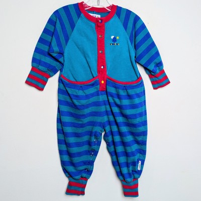 VTG Gymboree Colorblock Rainbow Tag Long Sleeve Jumpsuit Romper 18-24 Months