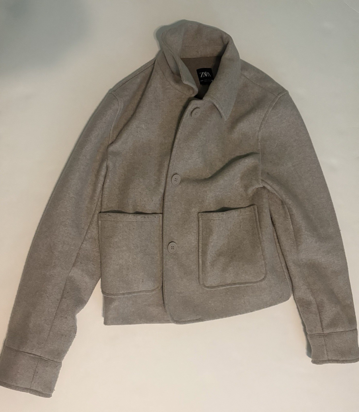 Zara Collard Jacket with Patch Pockets, Front But… - image 1