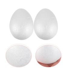 2 Pcs Painting Eggs Solid Foams Easter Decors For Kid Festival Crafts