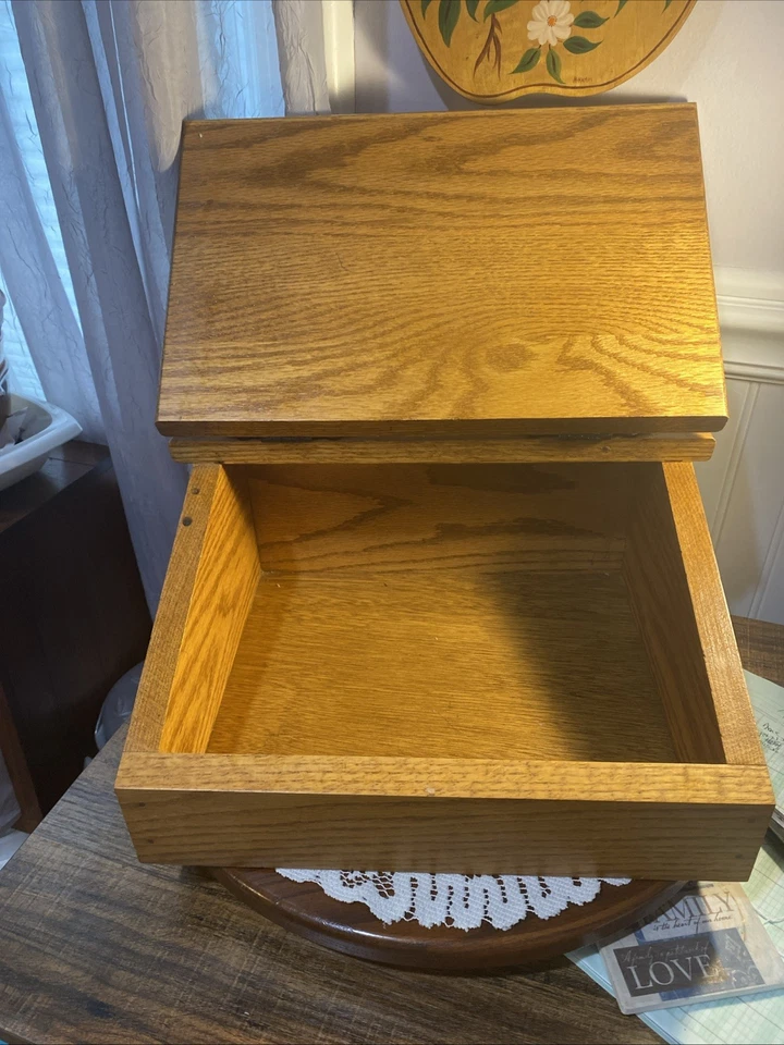 De Colección Madera de Roble Inclinada Superior Atril Escritura Arte Estacionario Escritorio para Regazo Caja de Viaje Foto 2 de 4