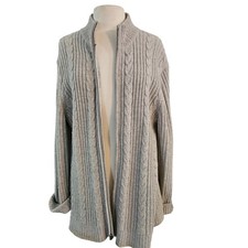 Tasso Elba Lambswool Blend Zippered Carnigan Sweater Men's Size L Gray