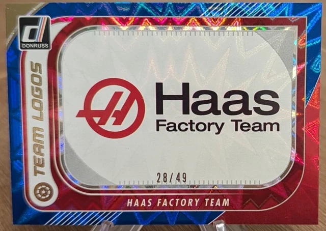 2026 Donruss Team Logos Insert Blue Xplosion SP 28/49 Haas Factory Team