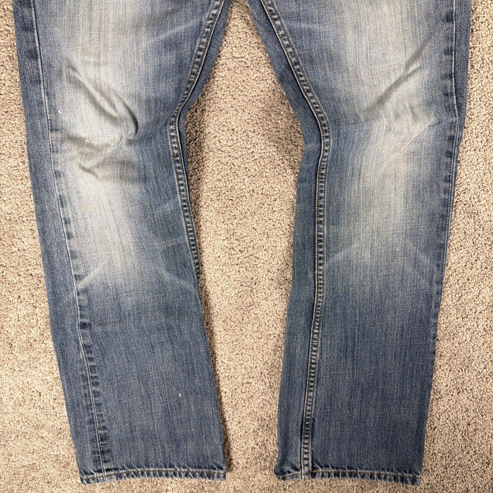 Levis 527 Jeans Mens 33x32 Blue Whiskered Honeycomb Wash Slim Bootcut Denim thumbnail 5