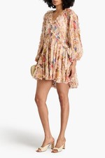 ZIMMERMANN ‘Flora’ Tiered floral-print crepon Size 3 mini dress