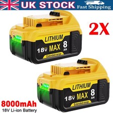 2X For Dewalt 18V 8.0Ah Slide BATTERY XR DCB184 DCB184-XJ DCB182 DCB183 Li-ion