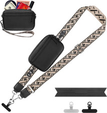 Clip and Go Strap for Phone with Wallet Crossbody, Adjustable Phone Lanyard with