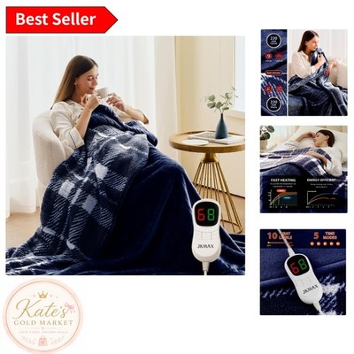 50''x60'' Dual Vision Heated Throw Blanket with 10 Heat Levels & Sherpa Fabric