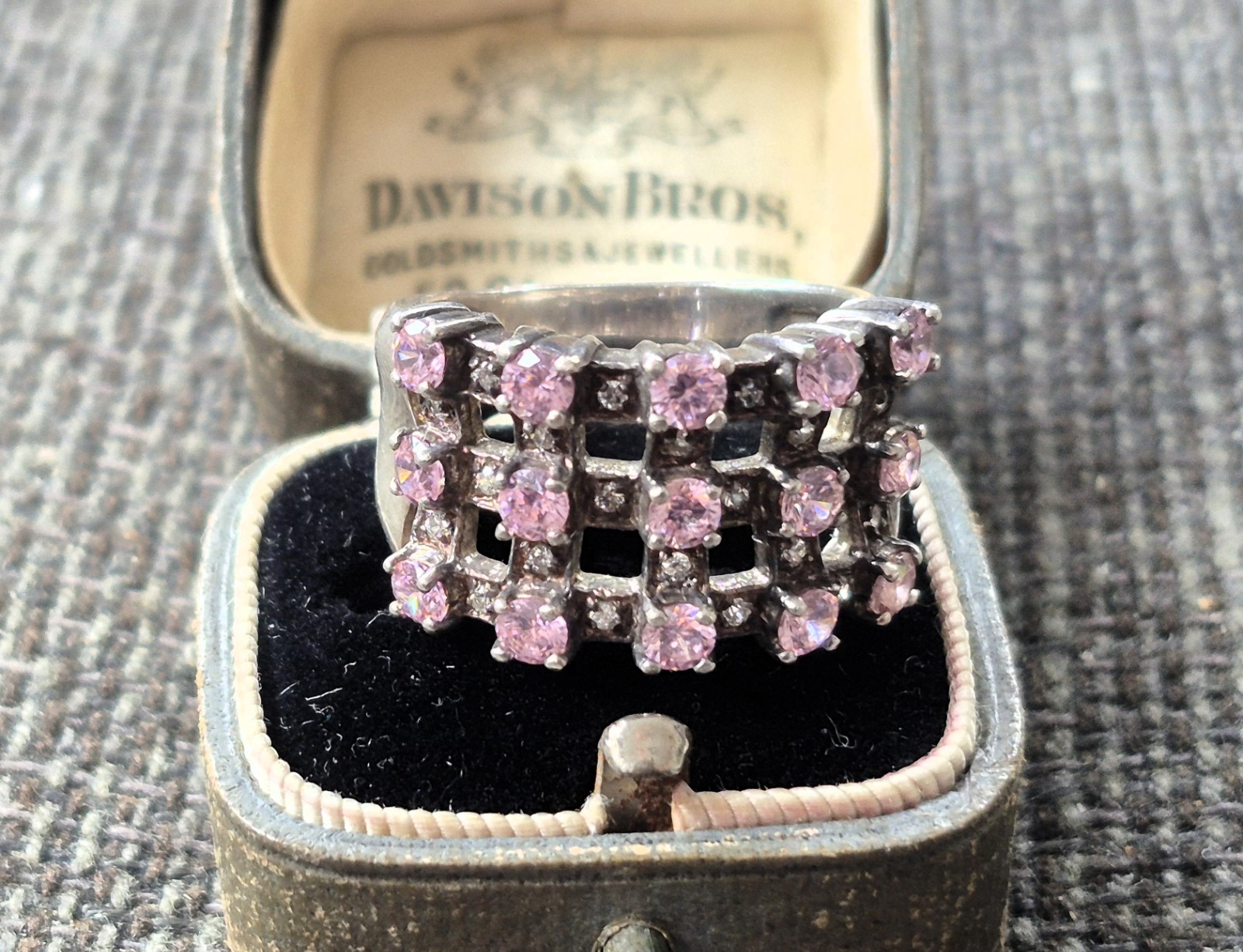 Superb CHUNKY Solid Silver Pink RHODOLITE & White… - image 5