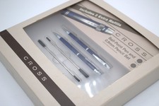 Cross Blue Ballpoint Pen  0.9mm Mechanical Pencil Set w/Extra Refills Gift Box