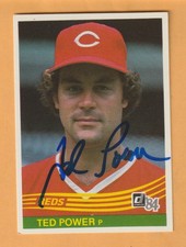 Ted Power Cincinnati Reds AUTO Signed 1984 Donruss Kansas State Wildcats
