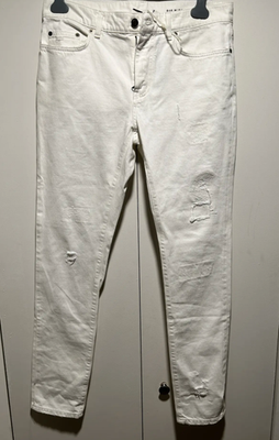 Saint Laurent Paris D10 White Distressed Skinny Jeans Hedi Slimane