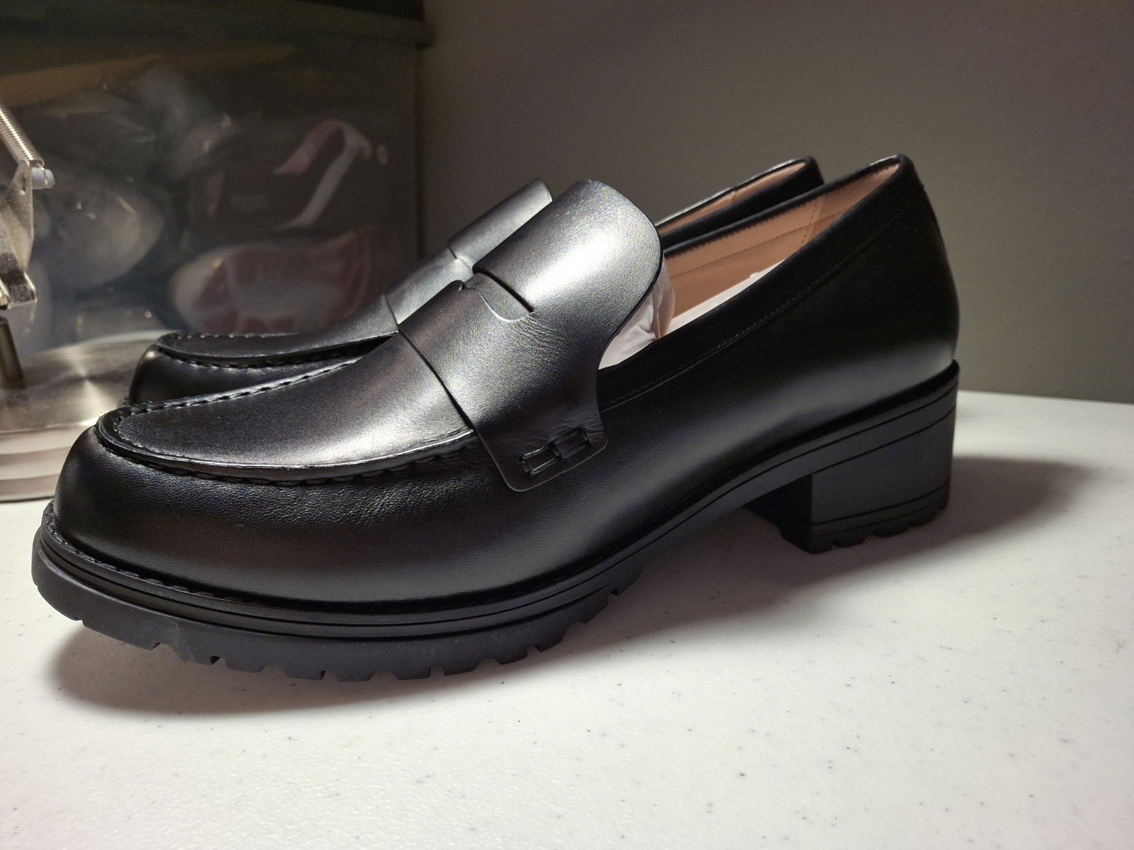 SAOLA Mocassino Cole Haan Camea Lug Sole Penny Nero Donna EU 40 US 10B W28816