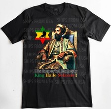 HAILE SELASSIE SHIRT, SELASSIE IN CHAIR, RASTA, TOSH,MARLEY, LION OF JUDAH TEE