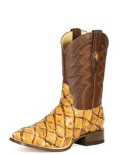 Stetson Western Boots Mens Pirarucu 11 D Rust 12-020-8818-4137 RT