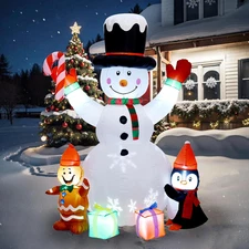 Christmas Decorations, Inflatable Snowman Christmas Yard Decoration - 6Ft Built 