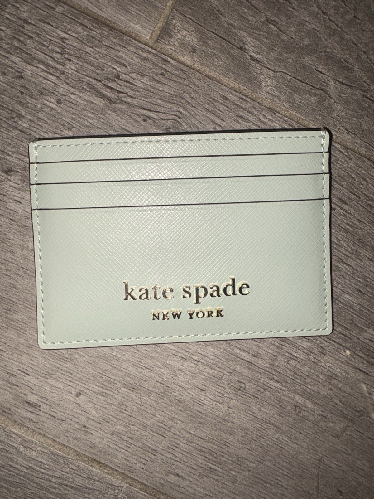 Kate Spade New York Women's Teal Blue Leather Wallet Card Holder