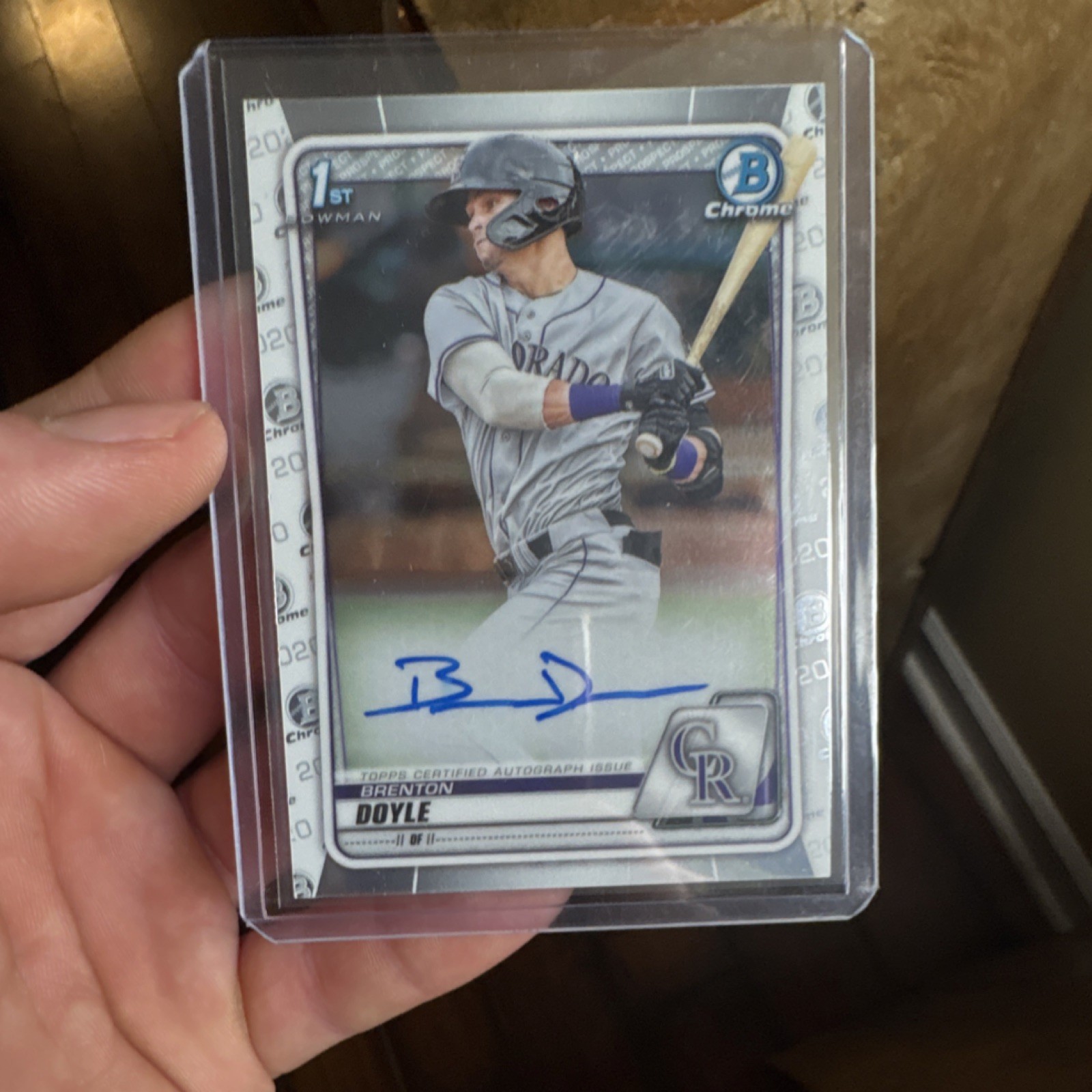 2020 Bowman Chrome Rookie Autograph Insert Brenton Doyle Rockies #CPA-BD