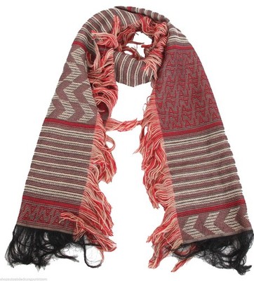 Armani Jeans Damen Tuch Schal Mehrfarbig Wolle ca. 180 cm x 28 cm