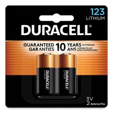 Duracell  Ultra High-Power Lithium Battery, 123, 3V, 2/Pack