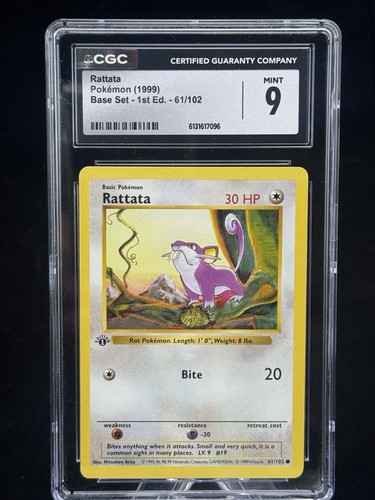 Rattata (1st Edition) graded CGC 9 for sale on eBay