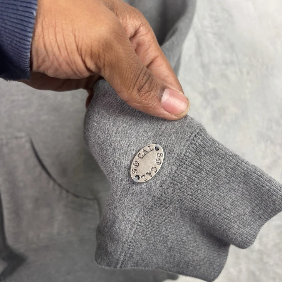 VTG Y2K So Cal Grey Full ZIp Long Sleeve Hoodie Girls Size XL - Image 4 of 4