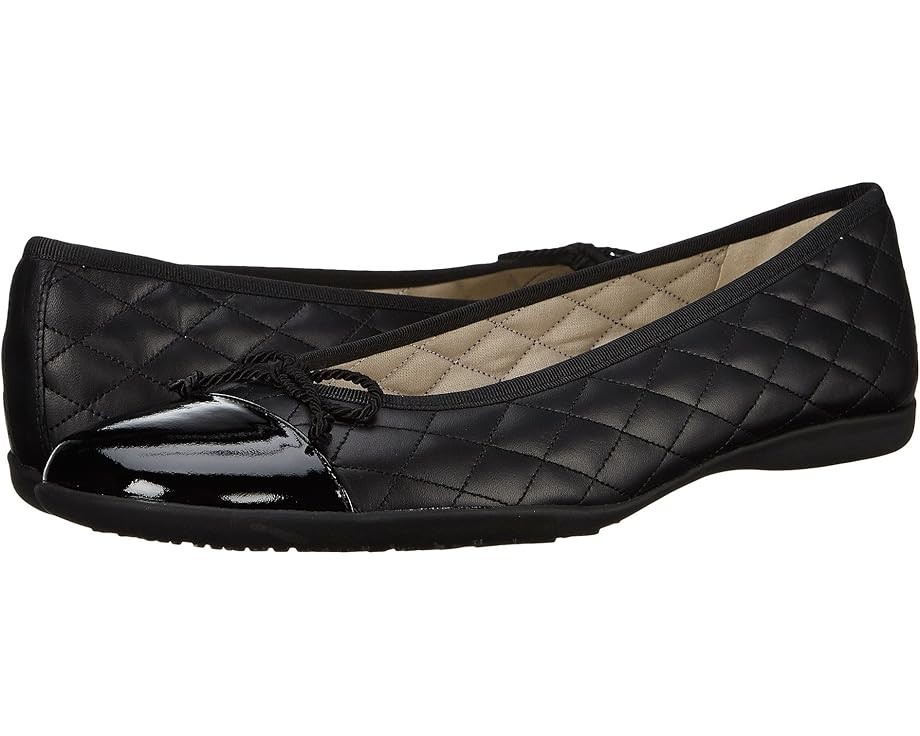 SAOLA Suola francese passaporto piatto donna US 8 pelle nera punta cappuccio slip on ZOGG779