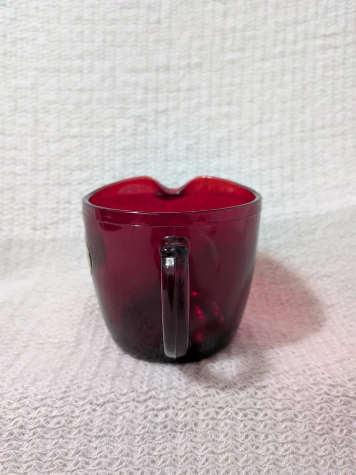 Anchor Hocking Royal Ruby Red Creamer - Original Sticker - VTG 1960s - MCM -NEW! - Image 4 of 4