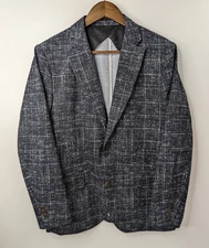 Daks Golf Blazer 2 Button Jacket Blue Gray Size 95 Polyester Lightweight