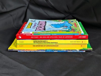Lot Of 9 Dav Pilkey Books Super Diaper Baby Big Dog Little Dog