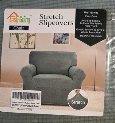 Easy-Going Stretch Slipcover Oversized Chair Greyish Green 