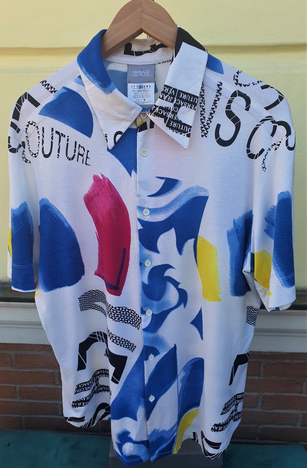 VERSACE JEANS COUTURE CAMICIA VINTAGE 1990 VISCOSA XXL 54 RAYON MEN SHIRT ITALY