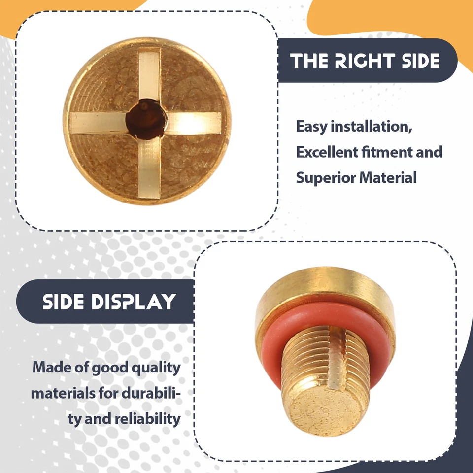 17111712788 Radiator Overflow Coolant Expansion Tank Bleeder Screw Gold for4043 - Image 2 of 4