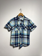 Guess Kids - Youth Size Medium 12/14Y Button Up Shirt - VGC - Blue Checker