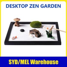 Zen Sand Garden for Desk with Rake Rocks Figures Meditation Zen Garden Table Kit