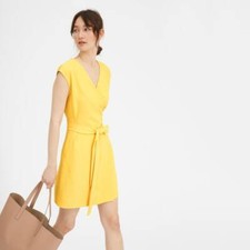 Everlane Japanese GoWeave Short Sleeve Mini Wrap Dress sz4