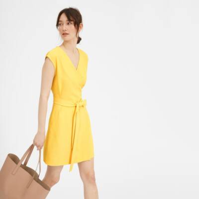 Everlane Japanese GoWeave Short Sleeve Mini Wrap Dress sz4 | eBay