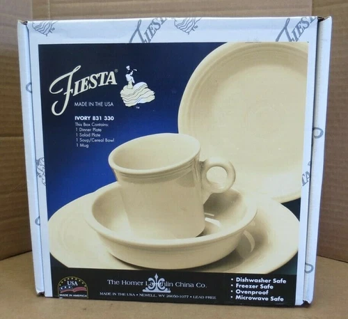 FIESTA 831 330 IVORY WHITE 4-PIECE DINNERWARE PLACE SETTING SET NEW IN BOX